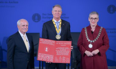 Iohannis, la primirea Premiului Carol cel Mare: Finalizarea integrării României în Schengen ar trebui să fie un obiectiv UE