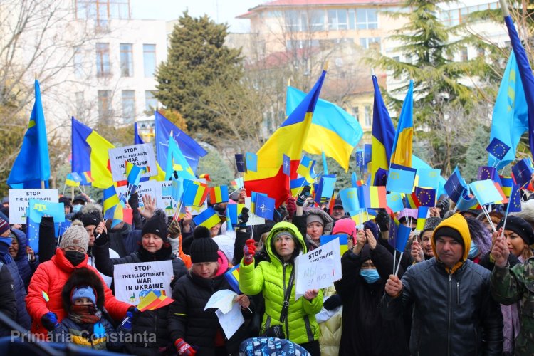 Moment de solidaritate cu Ucraina, la Constanța.