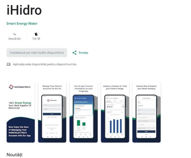 Hidroelectrica a lansat aplicaţia mobilă iHidro