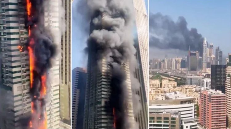 Incendiu puternic la un zgârie-nori din Dubai